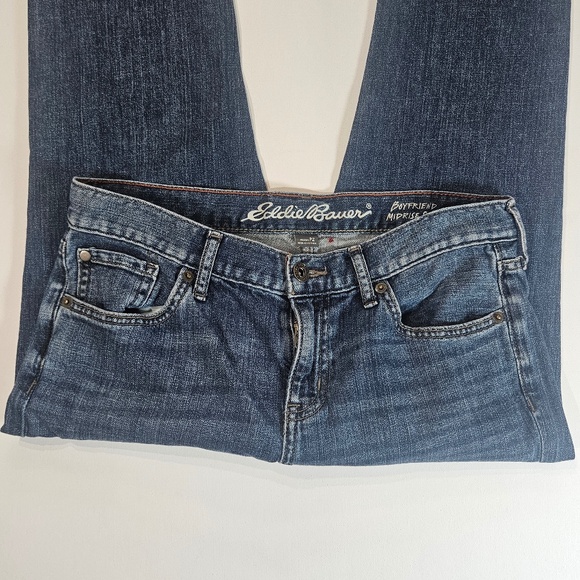 Eddie Bauer Denim - Eddie Bauer Boyfriend Mid Rise Jeans Womens 2 Petite Medium Wash Quality Pants